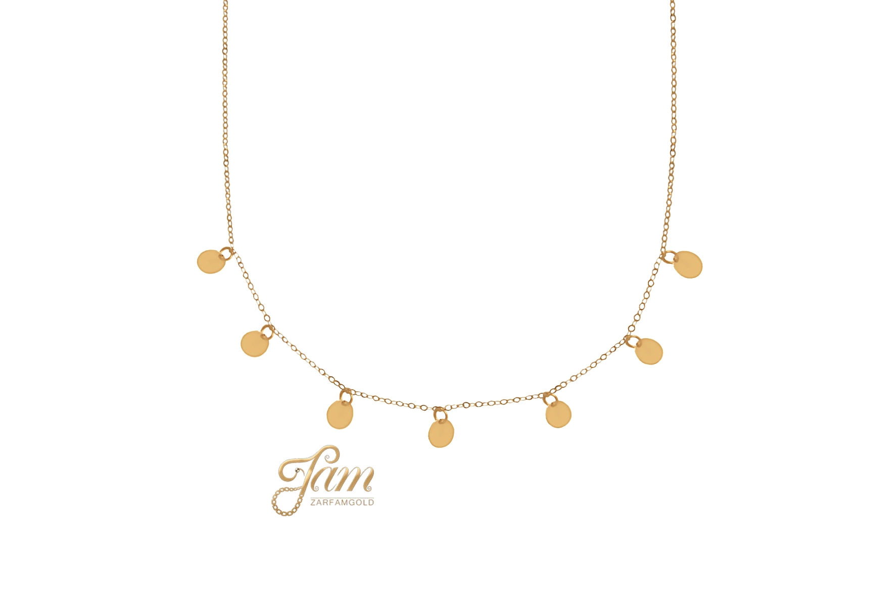 کاور گردنبند پولکی با زنجیر ایتالیایی