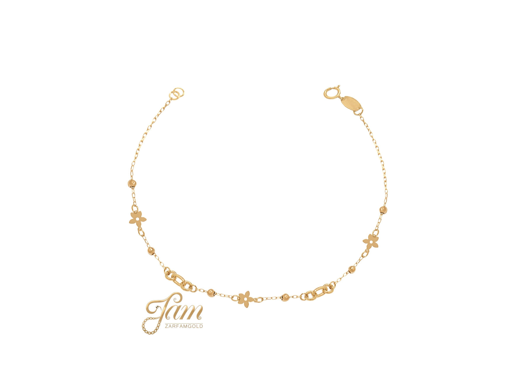 کاور دستبند سه ستاره زنجیری با گوی و هرمس