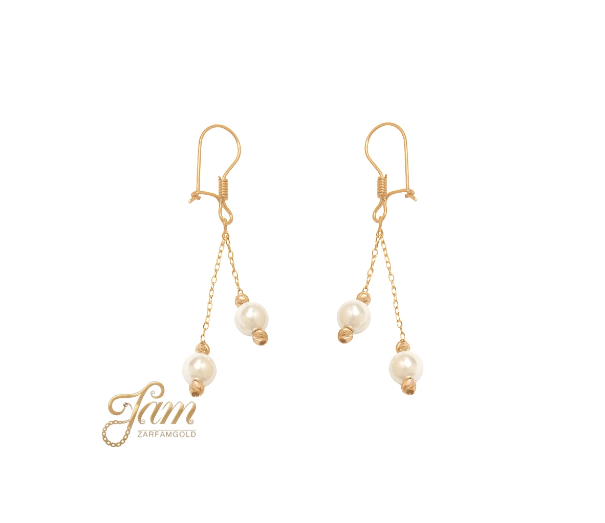 کاور گوشواره عصایی مروارید و البر 2 آویز