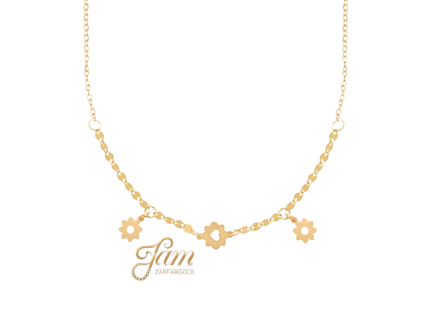 کاور گردنبند پولکی درشت و سه گل