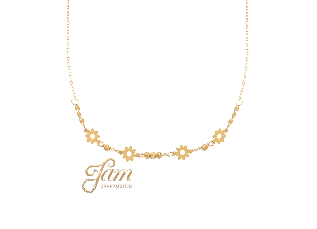 کاور گردنبند پولکی درشت گل و البر