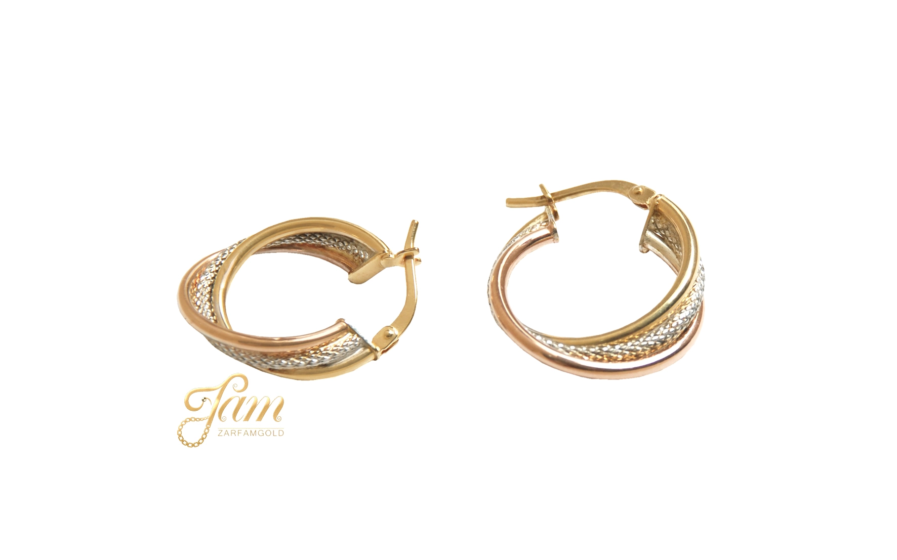 کاور گوشواره حلقه ای سه رنگ لوکس