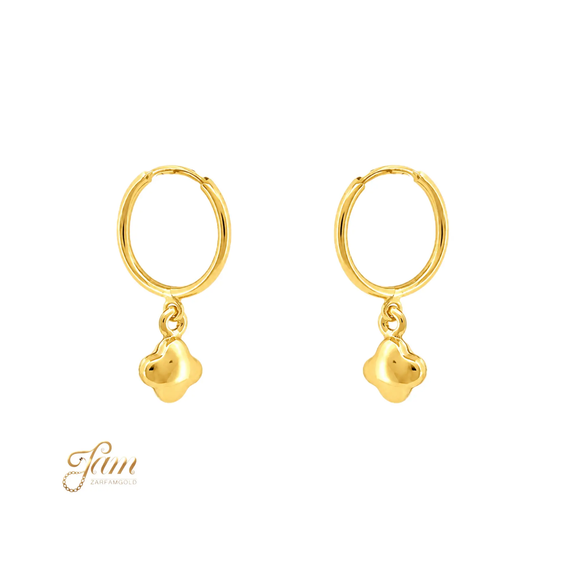 گوشواره حلقه ای با آویز ونکلیف توپر
