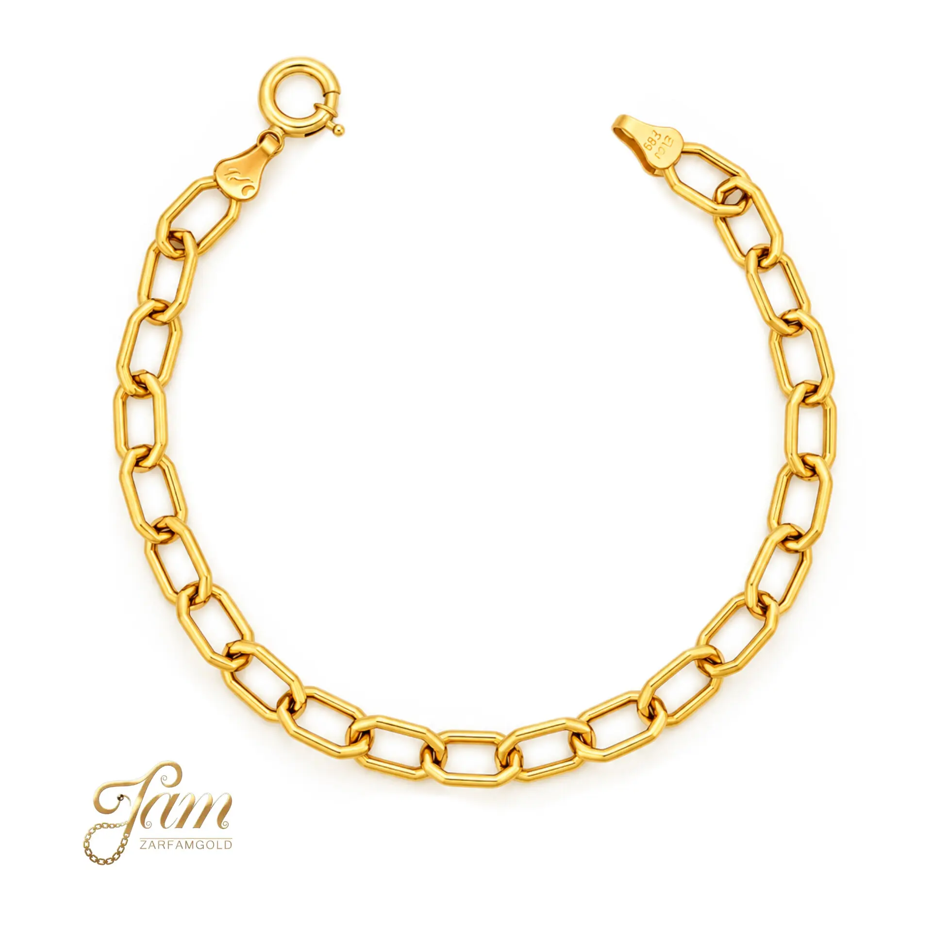 دستبند طلا هرمس طرح اشکال کد 5B1549